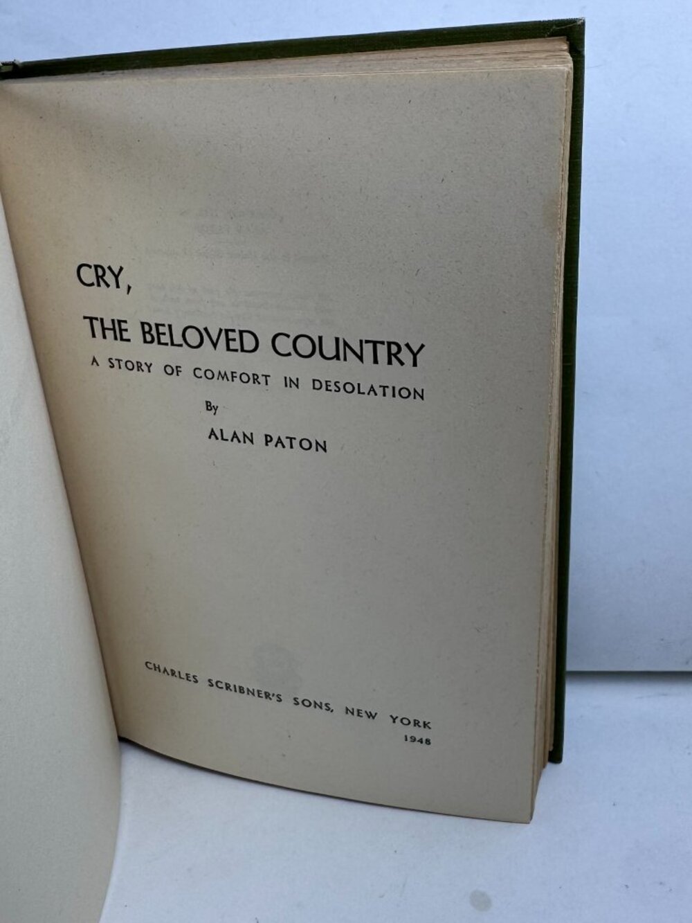 Cry, The Beloved Country Alan Paton 1948 Hardcover Charles Scribner's Sons